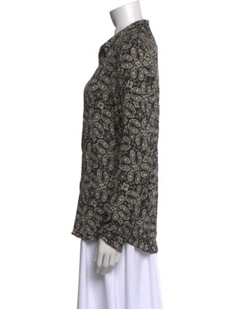 Belstaff Printed Long Sleeve Button-Up Top