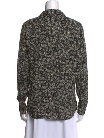Belstaff Printed Long Sleeve Button-Up Top