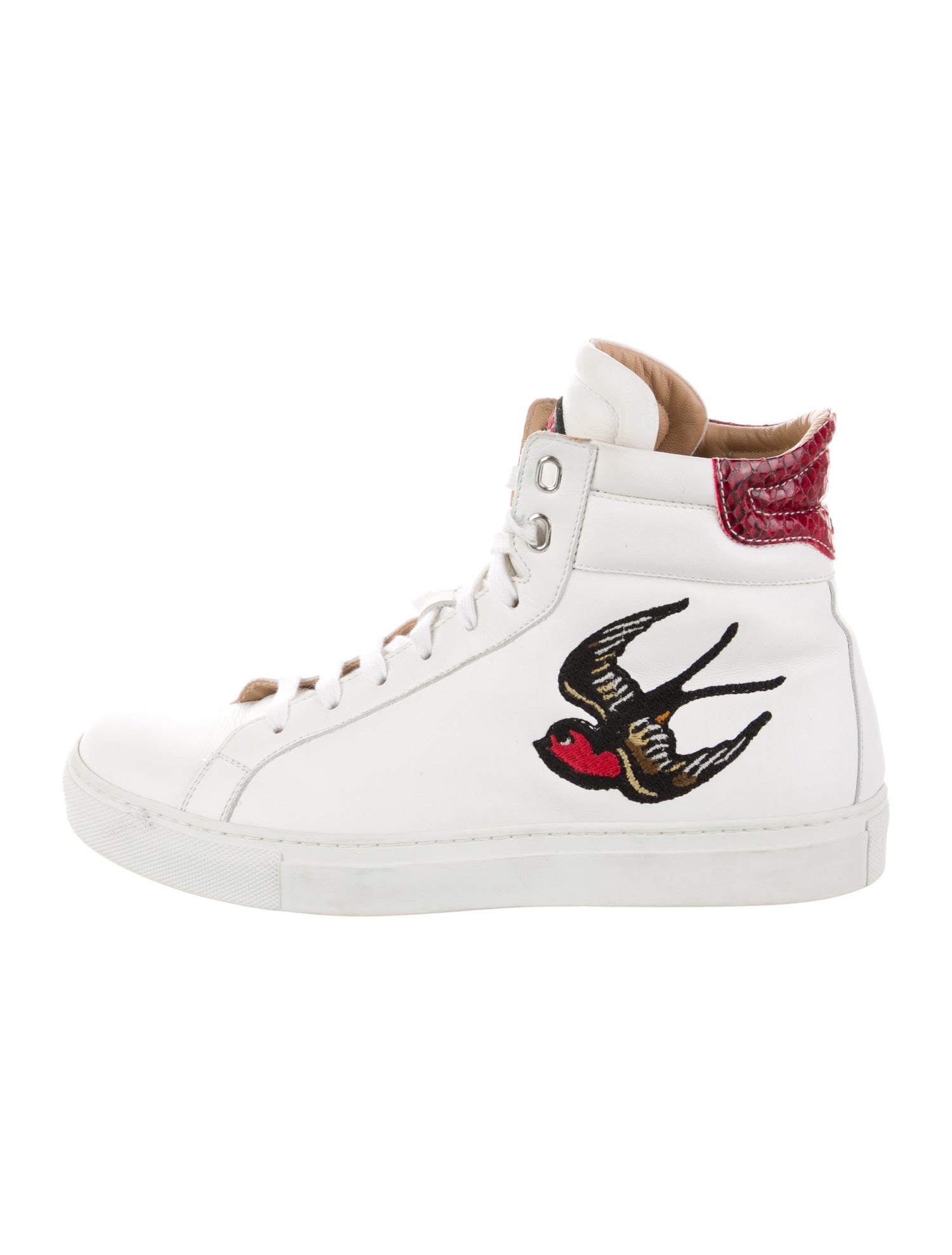 Belstaff Leather Printed Wedge Sneakers