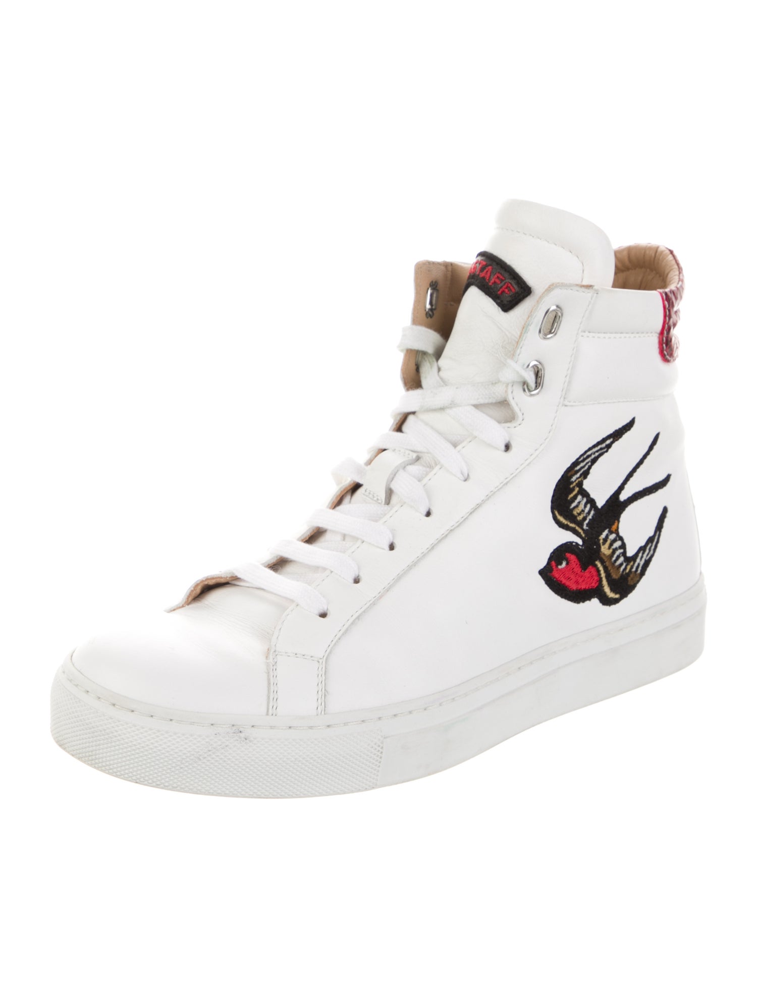 Belstaff Leather Printed Wedge Sneakers