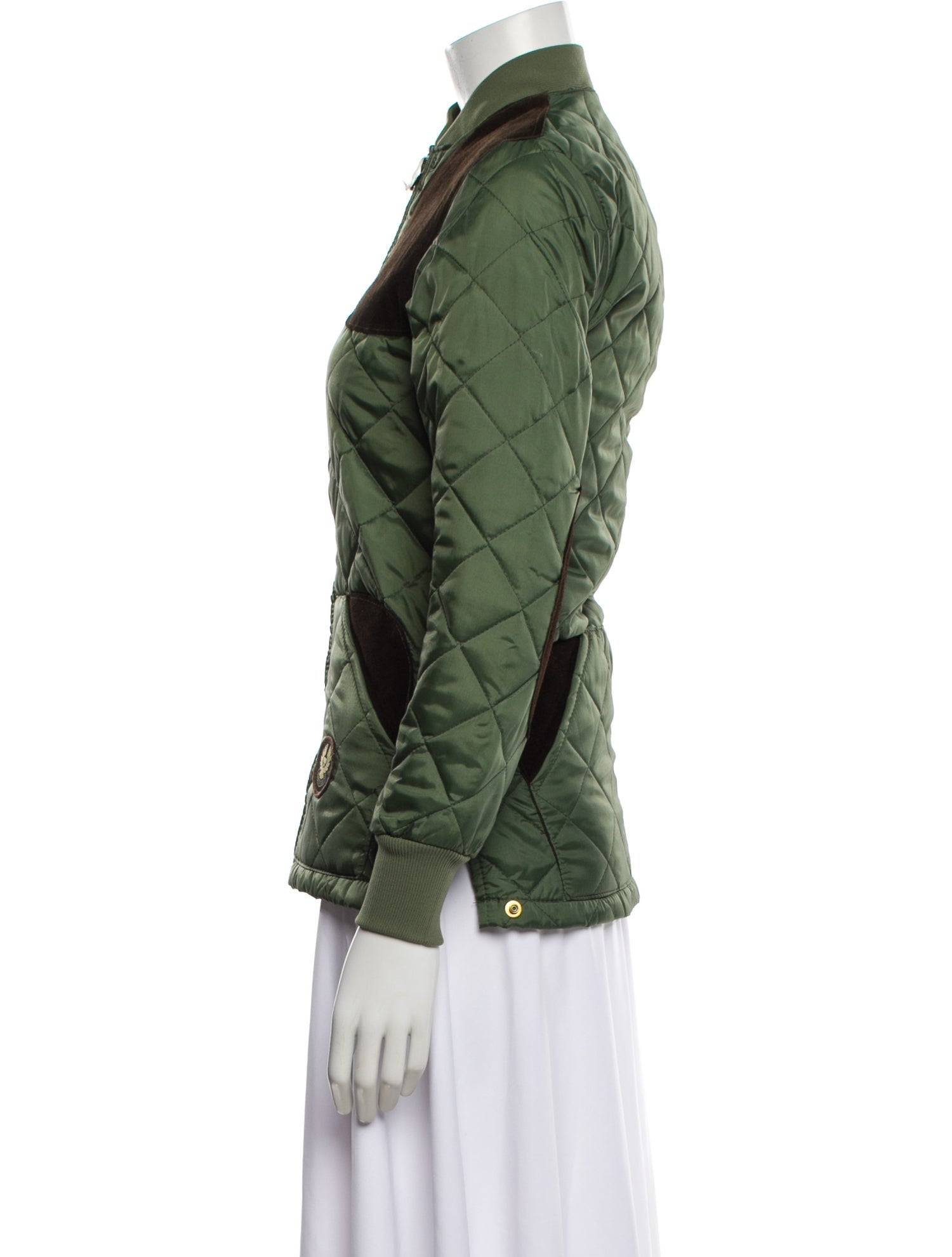 Belstaff Nylon Colorblock Pattern Bomber Jacket