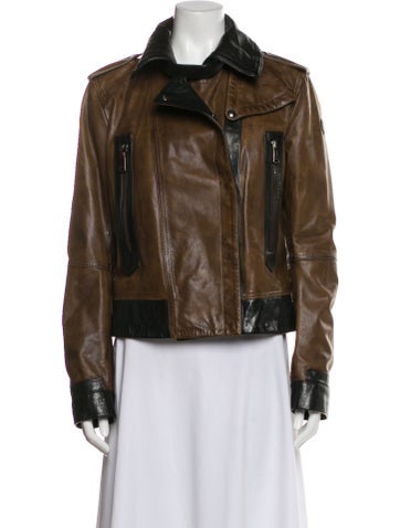 Pre-owned Belstaff Leather Biker Jacket In Brown