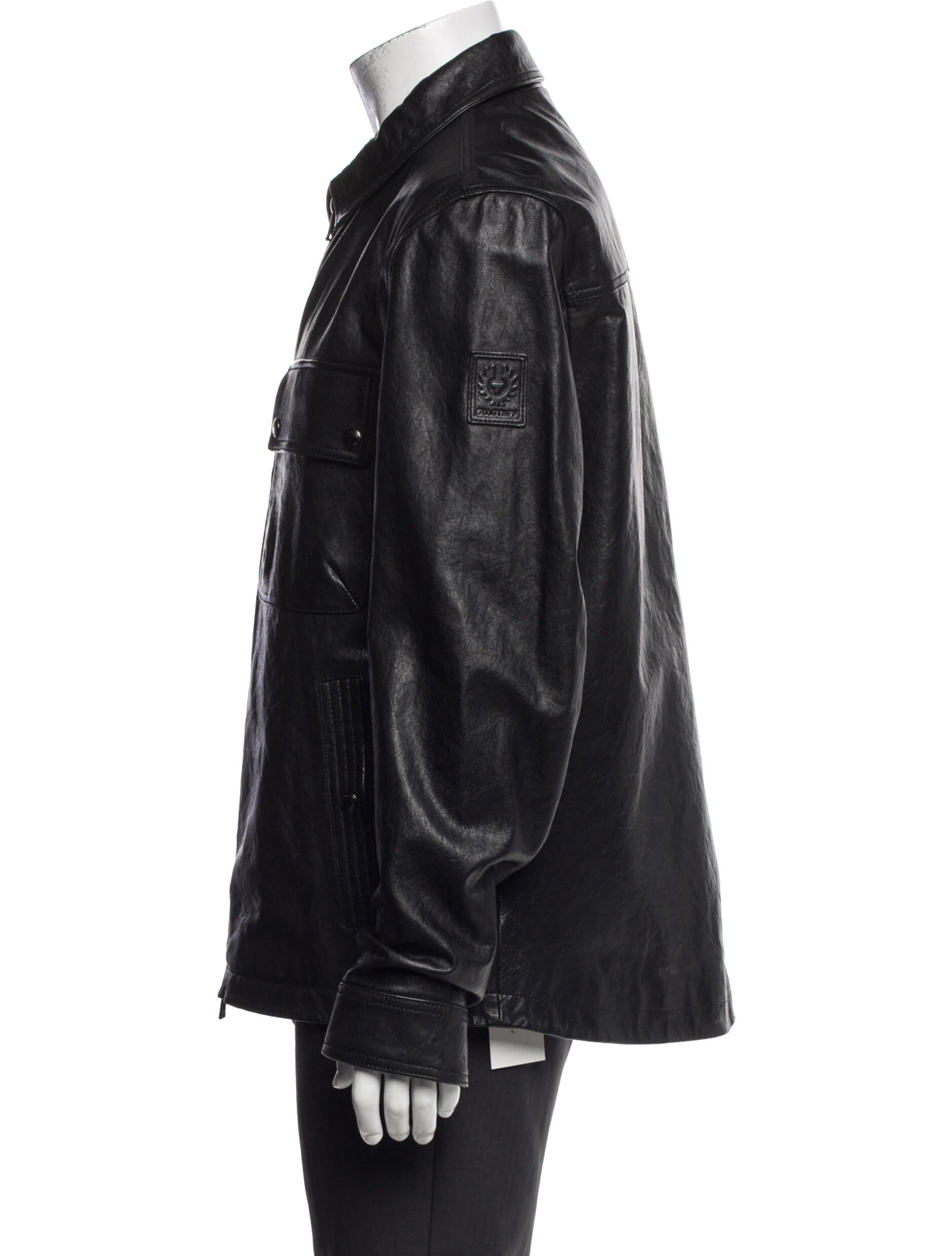 chinese dress ladies BELSTAFF LOWELL LEATHER JACKET In Dark Amarone Hand Waxed Leather  Greet  Silk