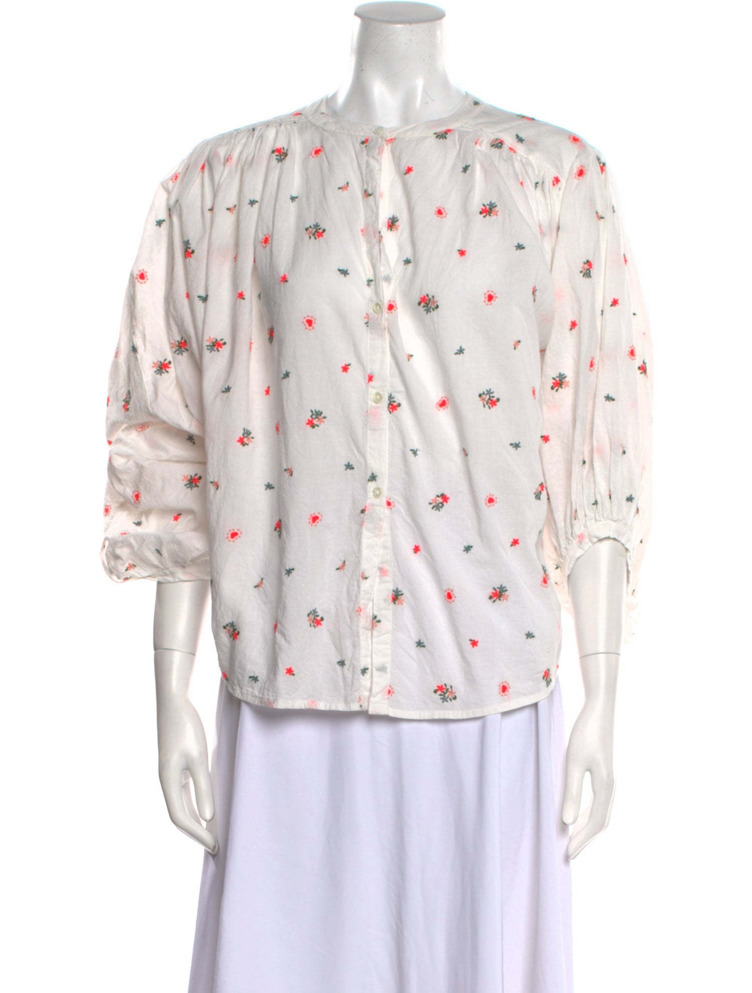 Bellerose Floral Print Crew Neck Blouse