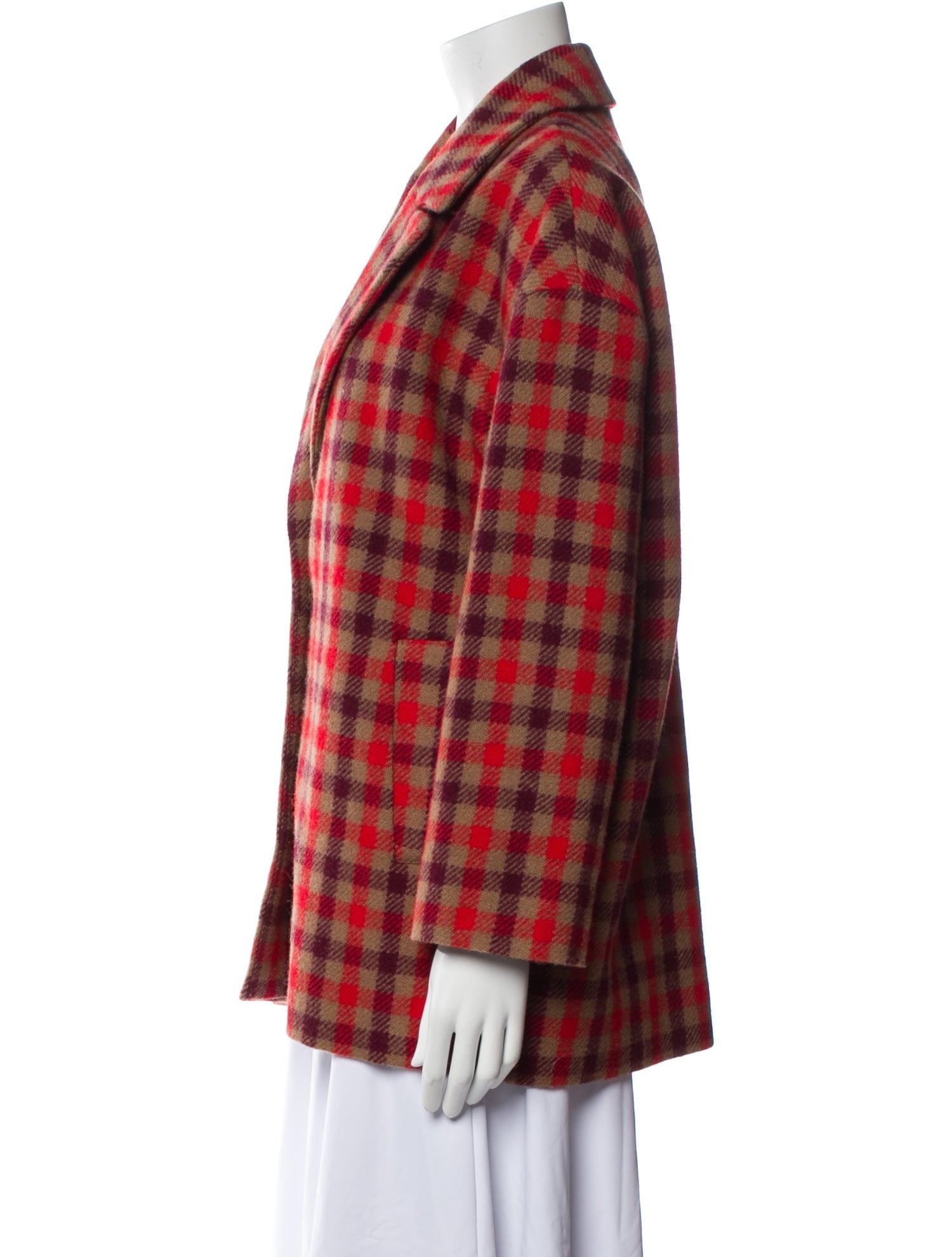 Bellerose Wool Plaid Print Blazer