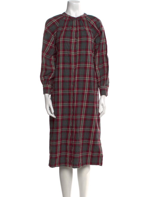 Bellerose Plaid Print Midi Length Dress