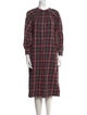 Bellerose Plaid Print Midi Length Dress
