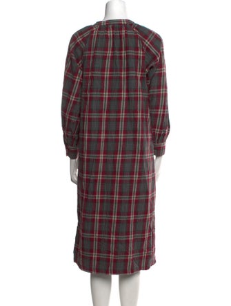 Bellerose Plaid Print Midi Length Dress