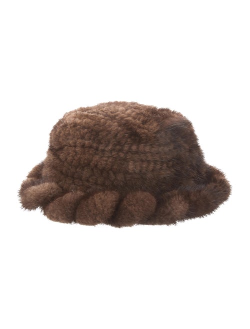 Belle Fare Mink Fur Bucket Hat Brown