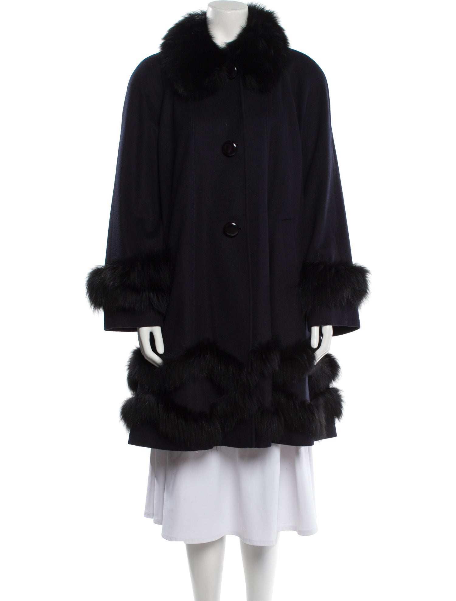 Belle Fare Cashmere Faux Fur Coat