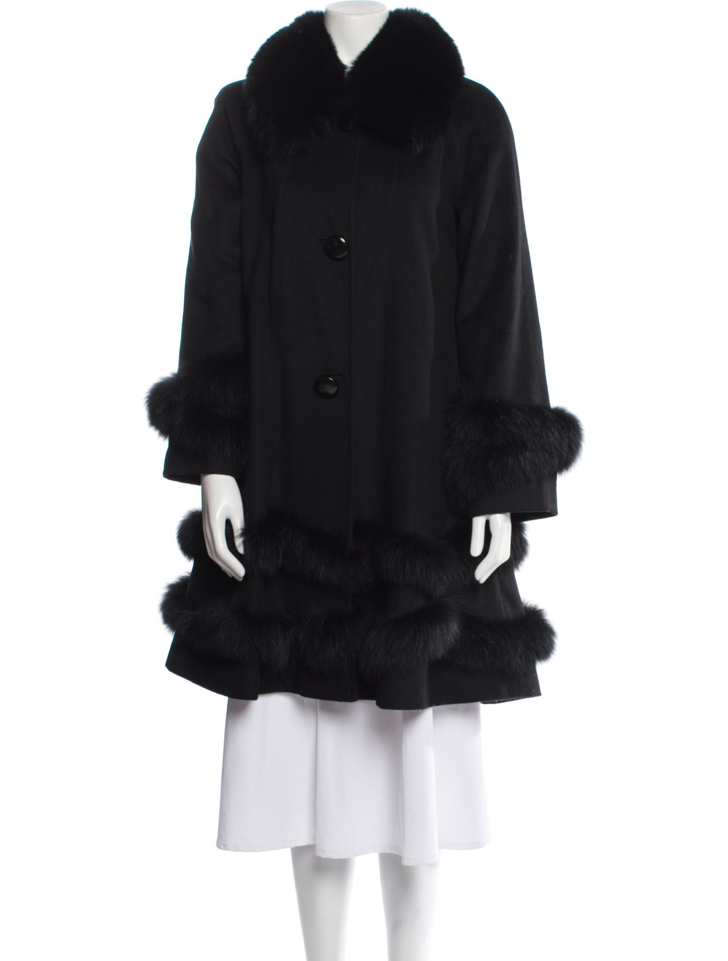 Belle Fare Cashmere Faux Fur Coat