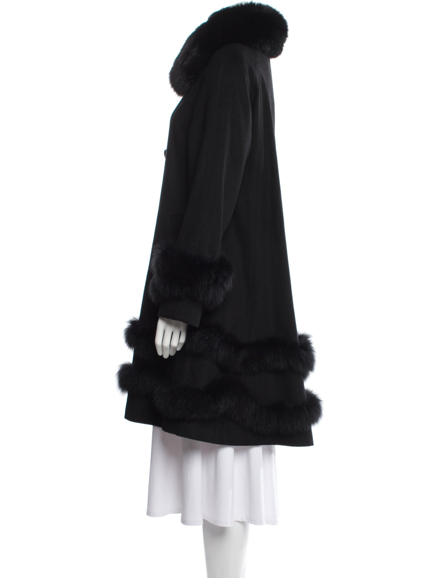 Belle Fare Cashmere Faux Fur Coat