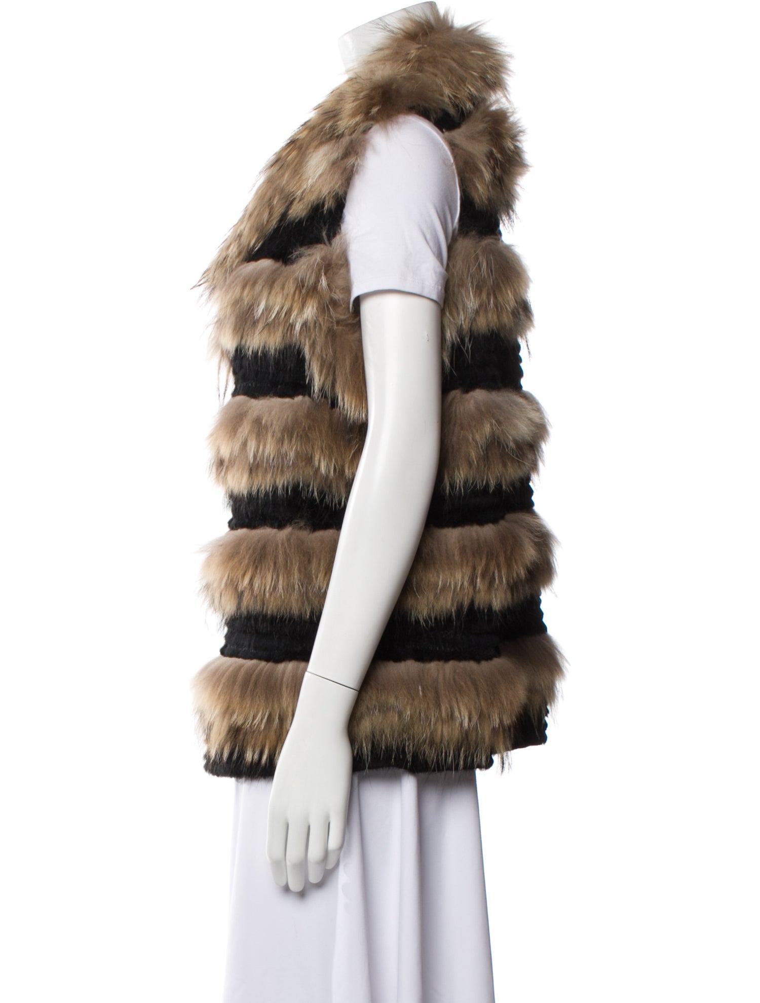 Belle Fare Fur Striped Fur Jacket