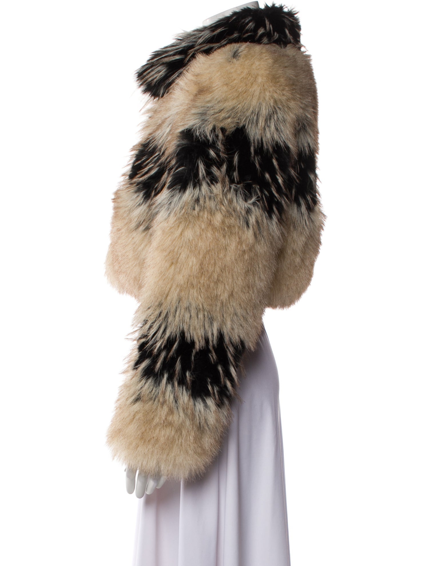 Belle Fare Faux Fur Striped Faux Fur Coat