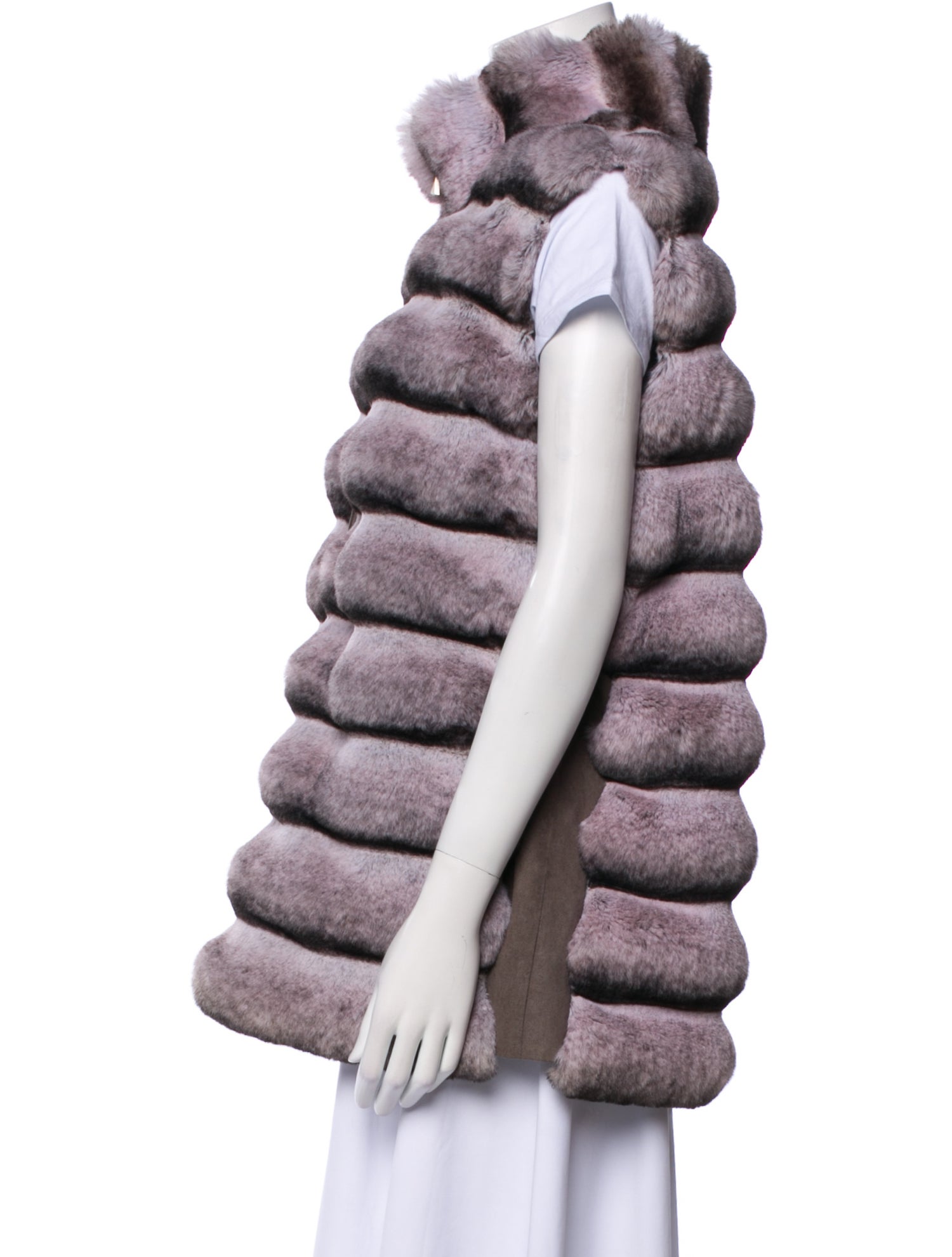 Belle Fare Striped Faux Fur Coat w/ Tags
