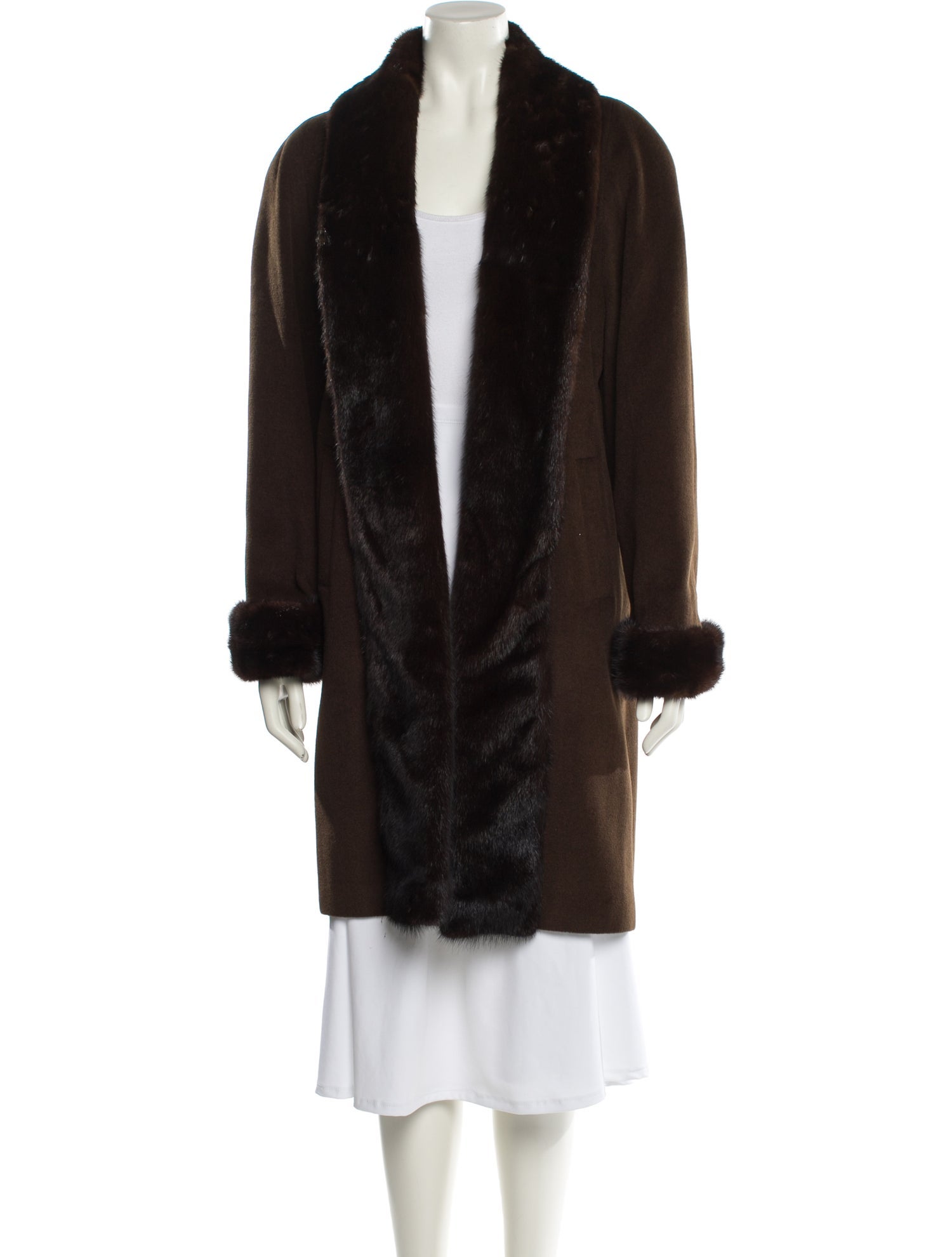 Belle Fare Cashmere Faux Fur Coat