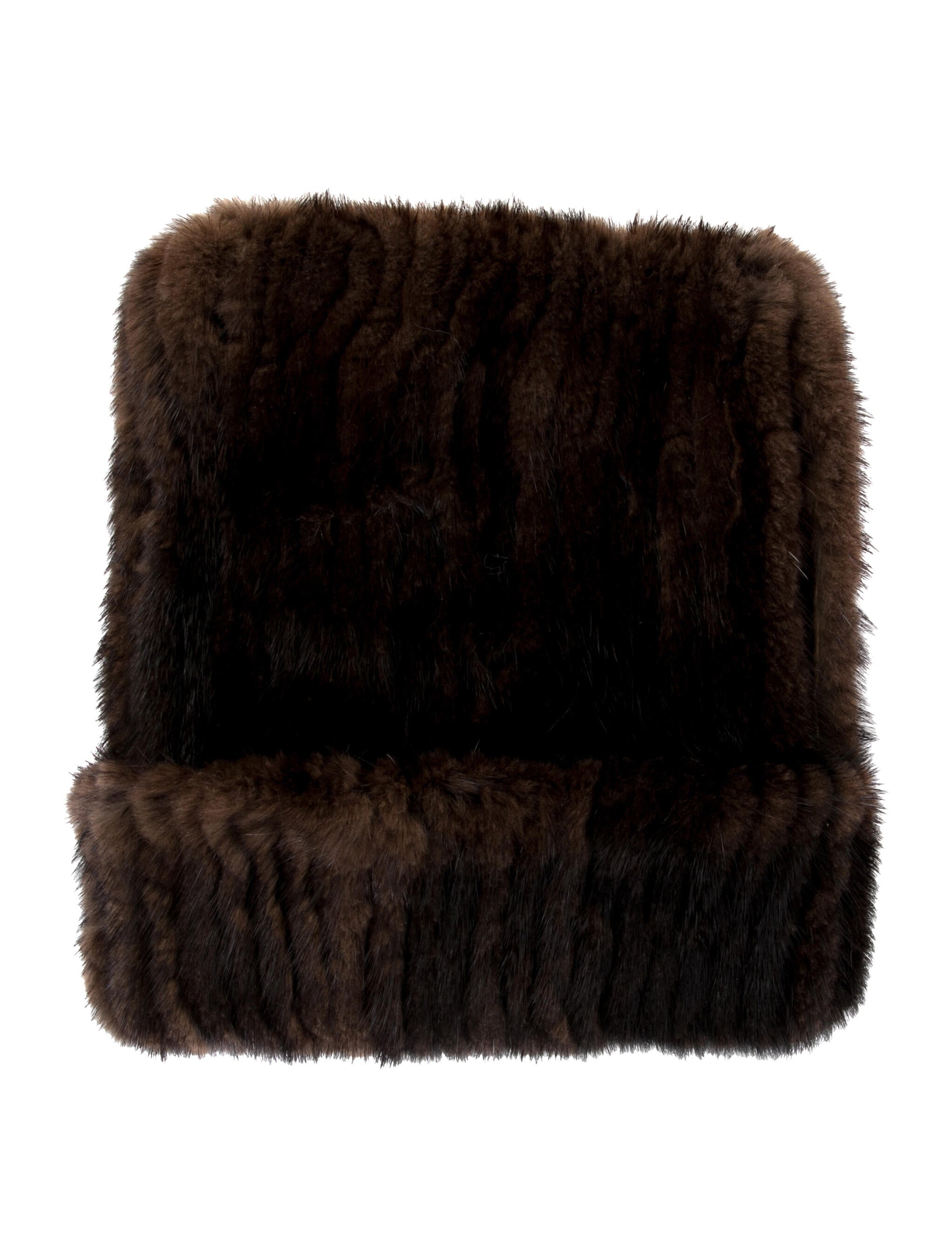 Belle Fare Brown Fur Knitted Beanie
