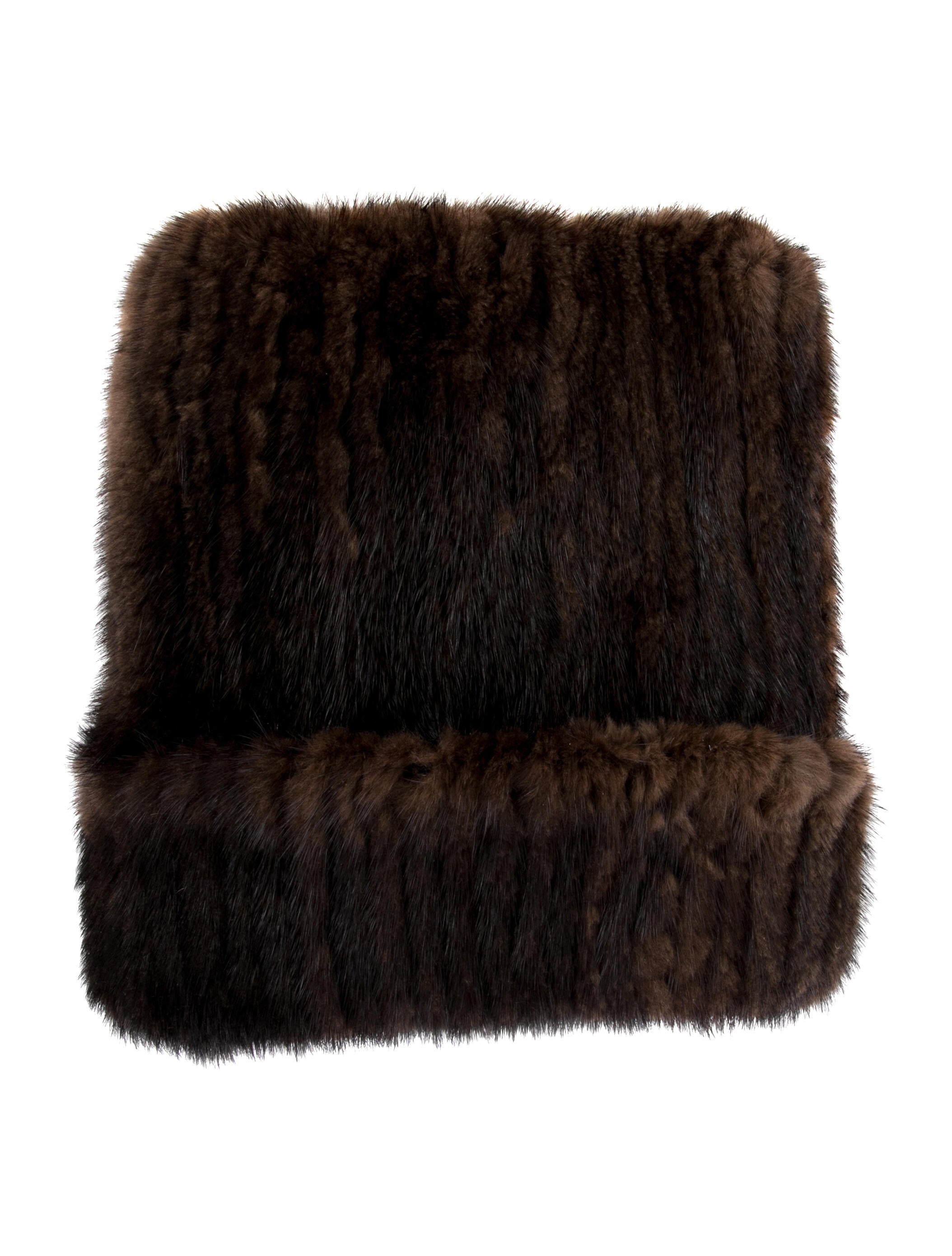 Belle Fare Brown Fur Knitted Beanie