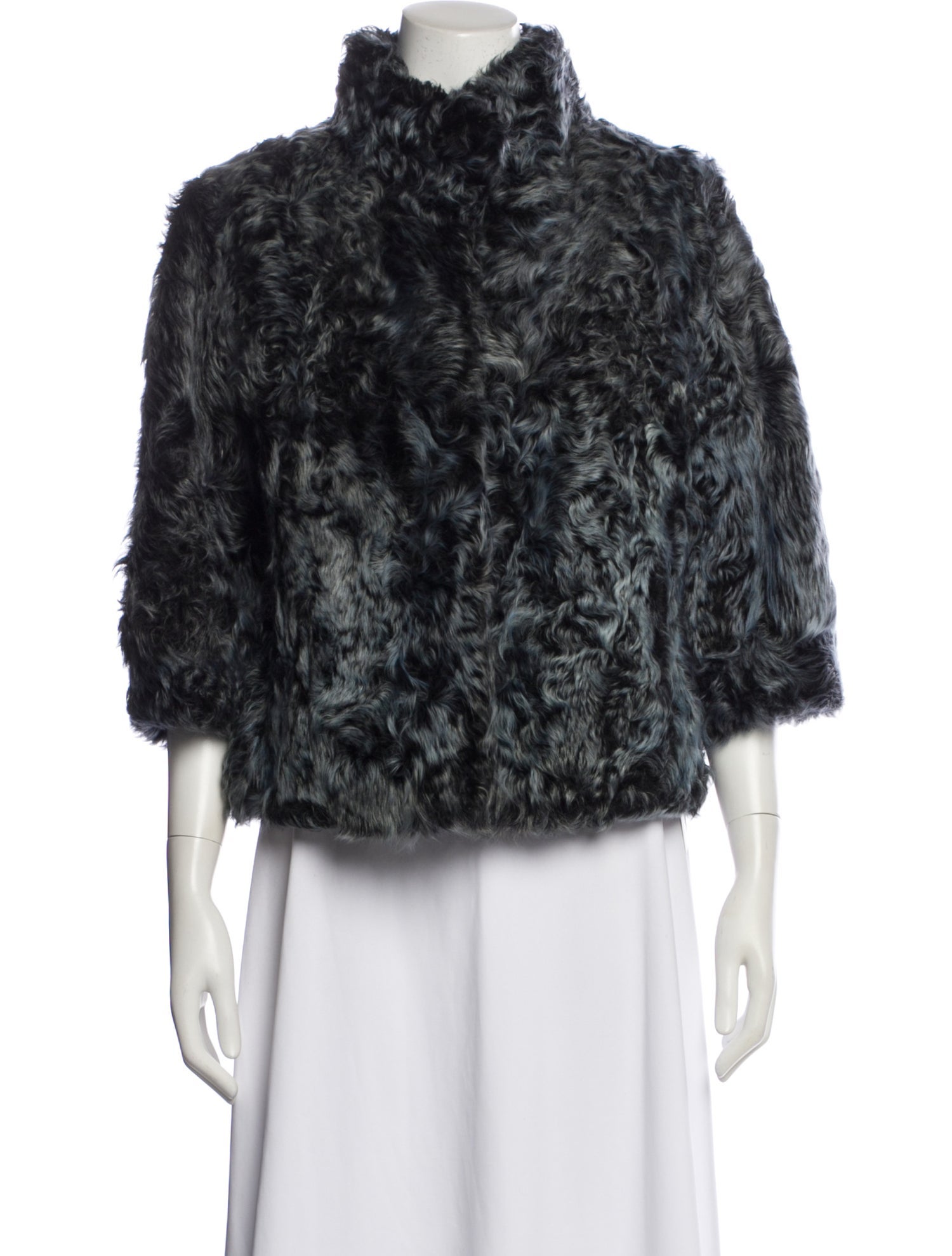Belle Fare Lamb Fur Printed Fur Jacket
