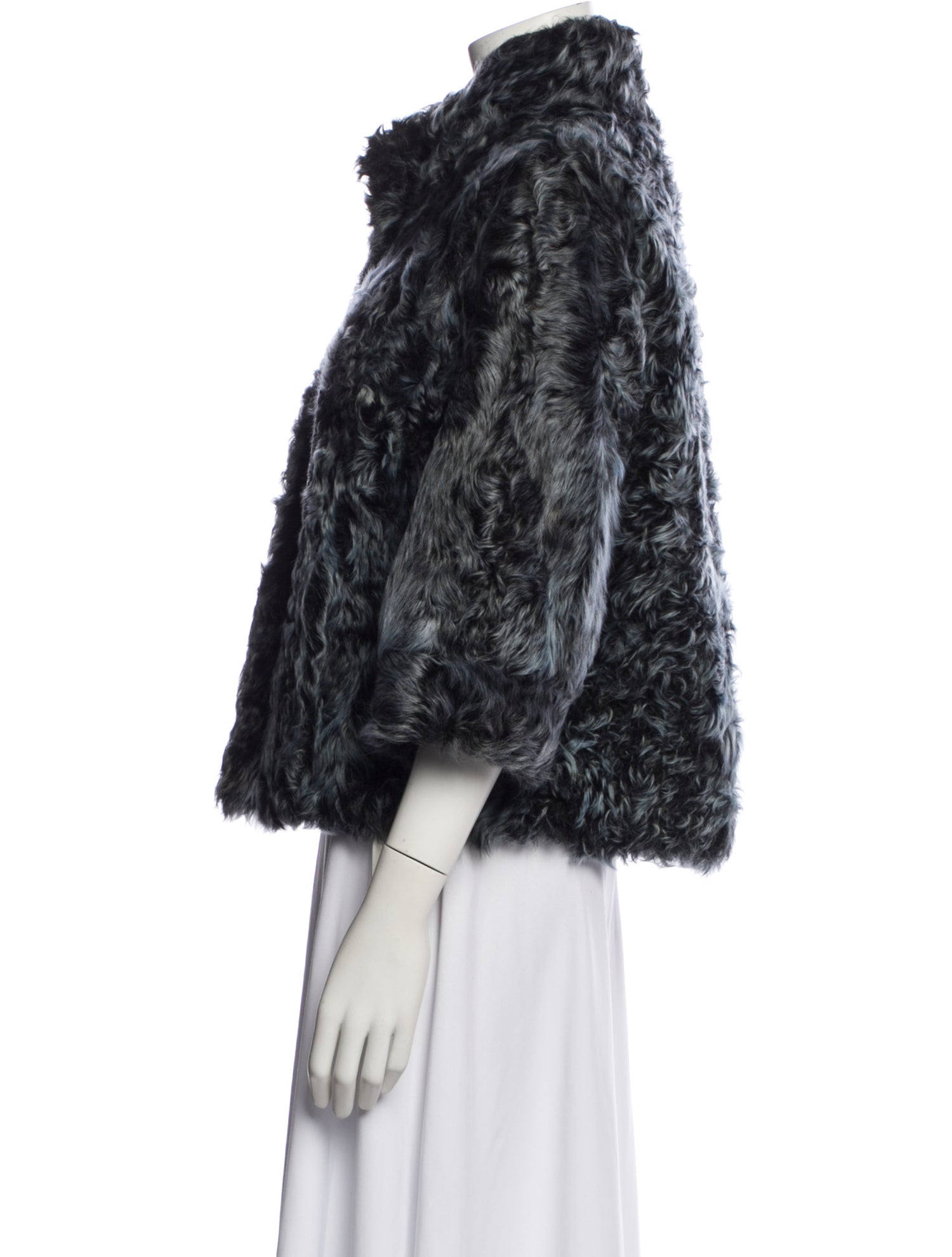 Belle Fare Lamb Fur Printed Fur Jacket