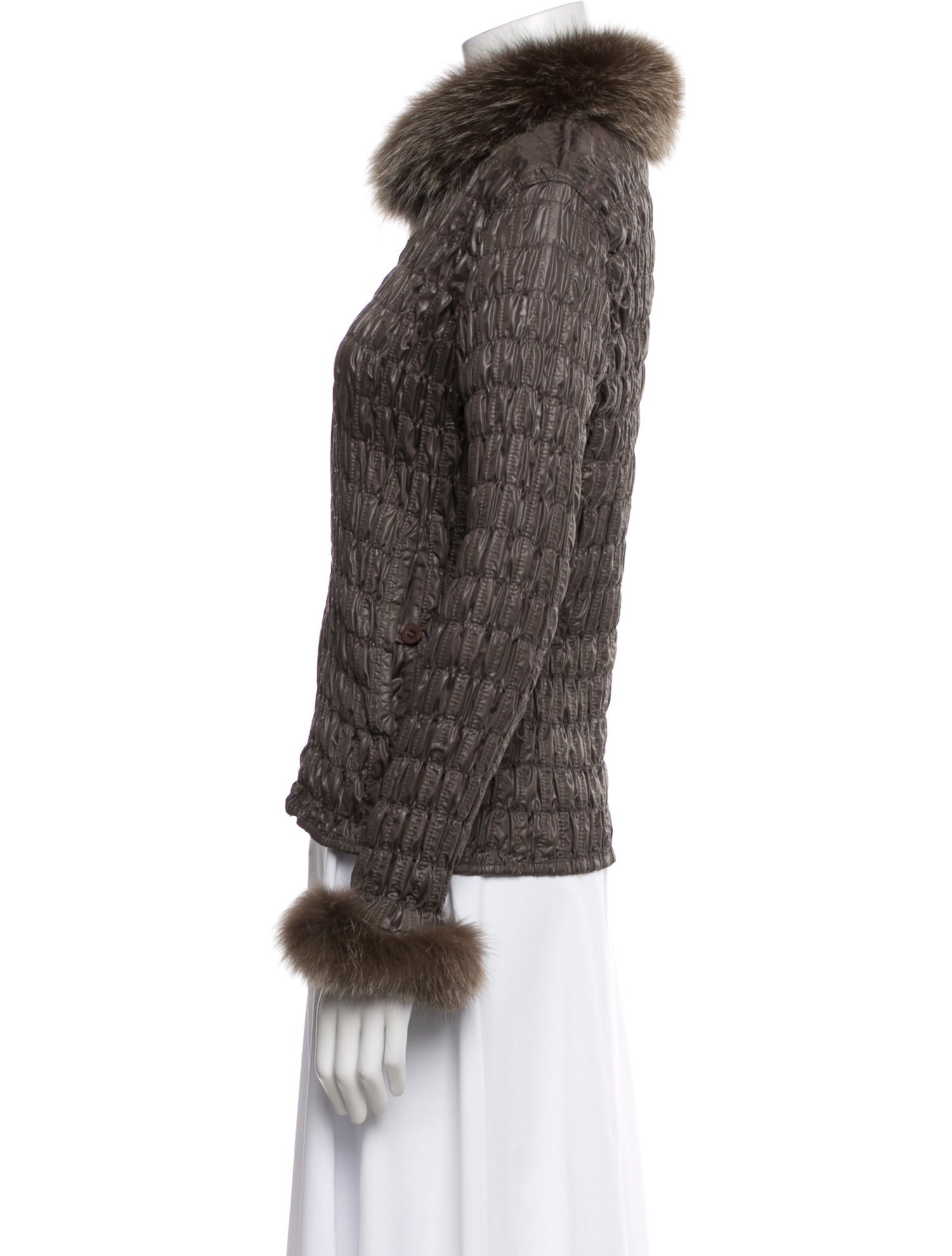 Belle Fare Plaid Print Fur Jacket