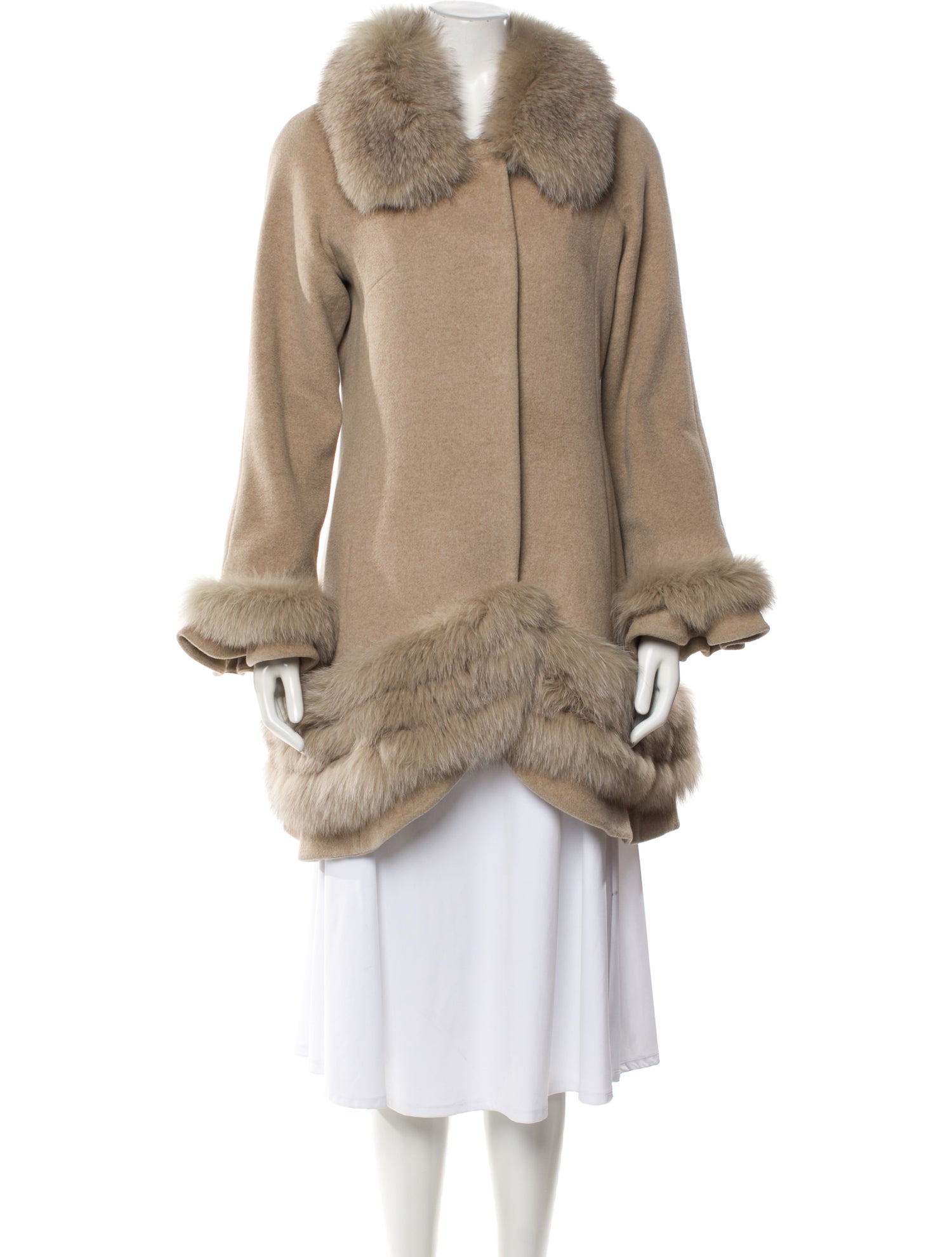 Belle Fare Cashmere Faux Fur Coat