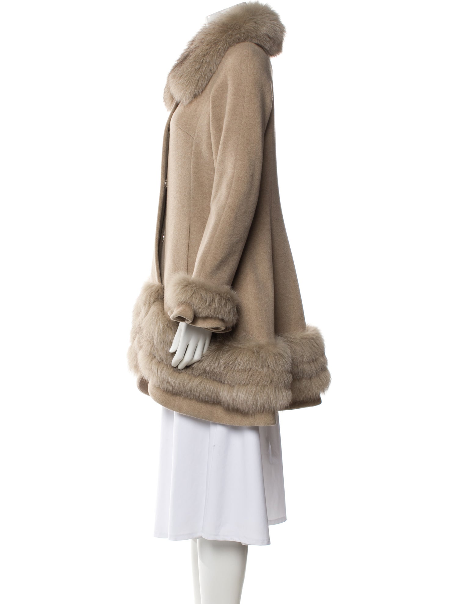 Belle Fare Cashmere Faux Fur Coat