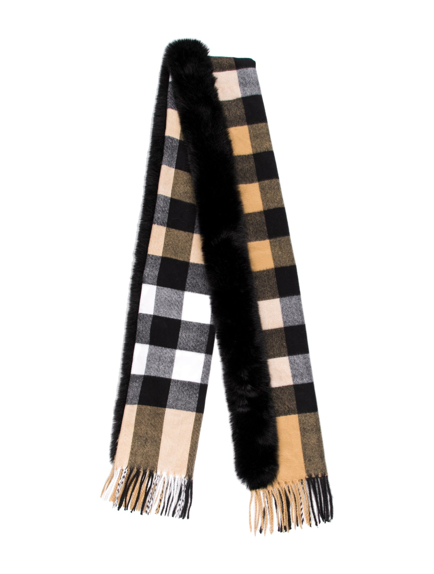 Belle Fare Wool Plaid Print Scarf w/ Tags