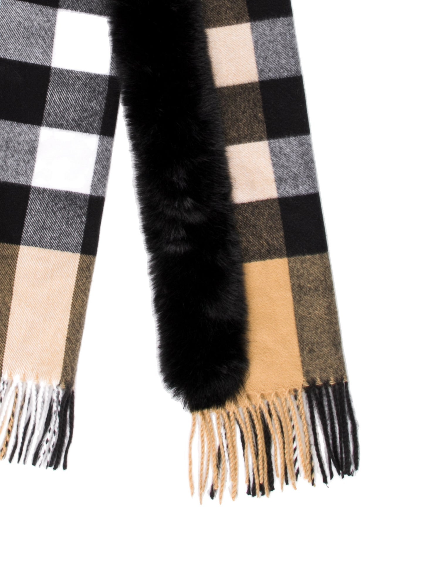 Belle Fare Wool Plaid Print Scarf w/ Tags