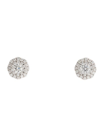 Belpearl Stud 18K Diamond Cluster Earrings