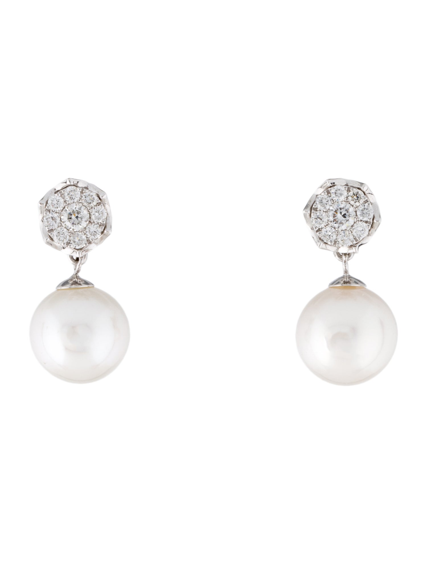 Belpearl 18K Pearl & Diamond Drop Earrings