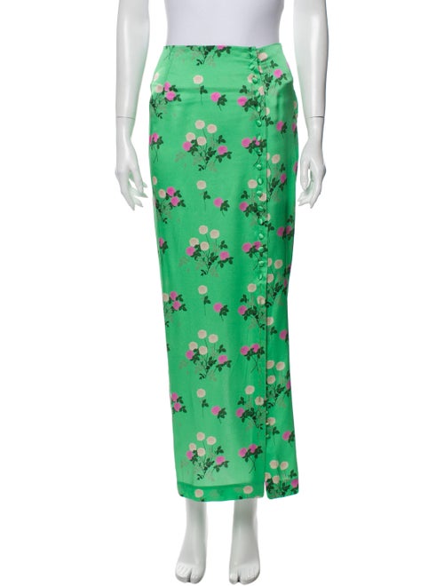Bernadette Silk Long Skirt Green