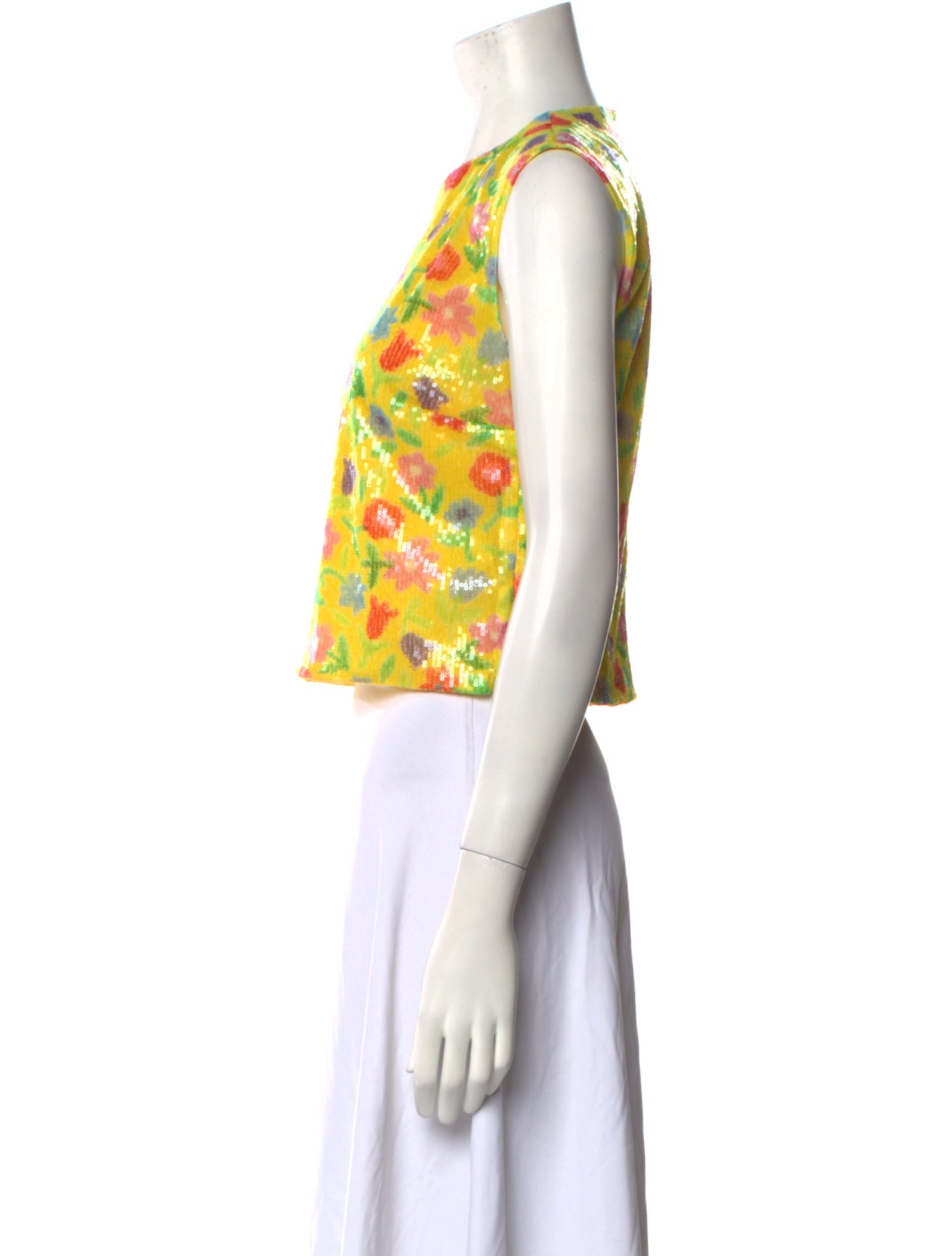 Bernadette Floral Print Crew Neck Crop Top