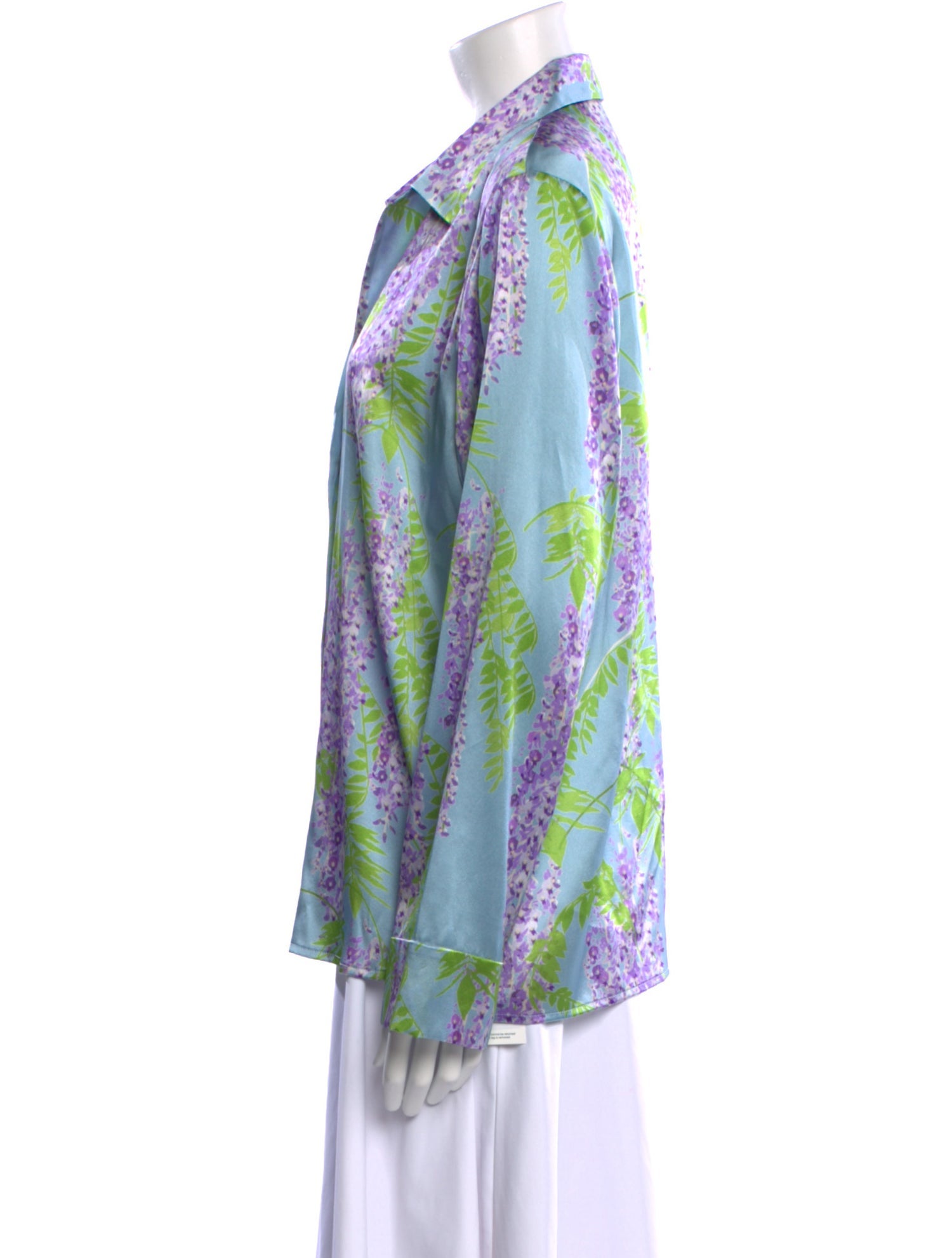 Bernadette Silk Printed Button-Up Top