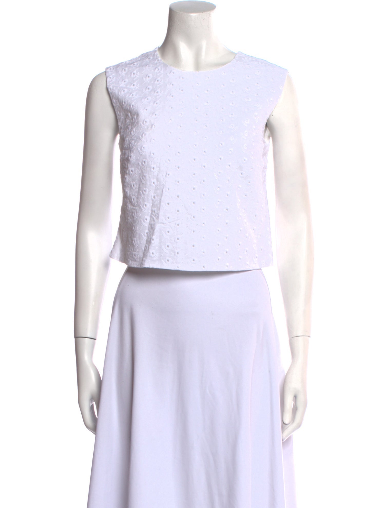 Bernadette Crew Neck Sleeveless Crop Top