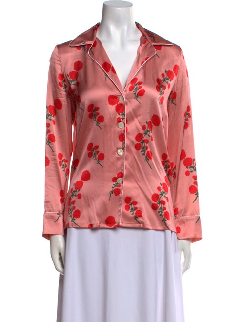 Bernadette Silk Floral Print Button-Up Top