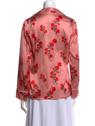 Bernadette Silk Floral Print Button-Up Top