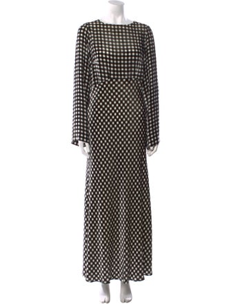 Bernadette Polka Dot Print Long Dress