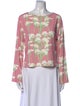 Bernadette Floral Print Bateau Neckline Blouse