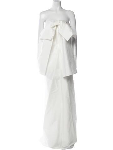 Pre-owned Bernadette Strapless Long Dress In White
