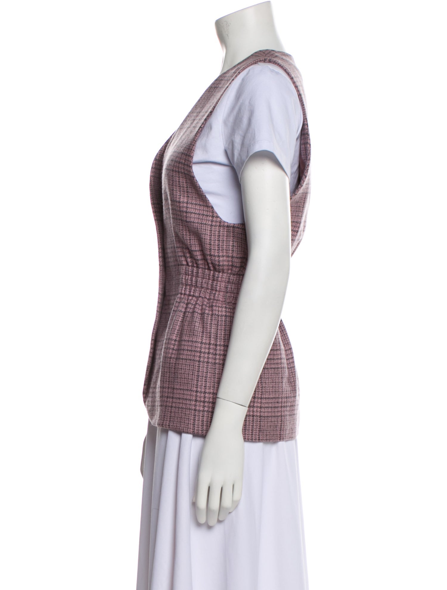 Bernard Perris Lambswool Plaid Print Vest