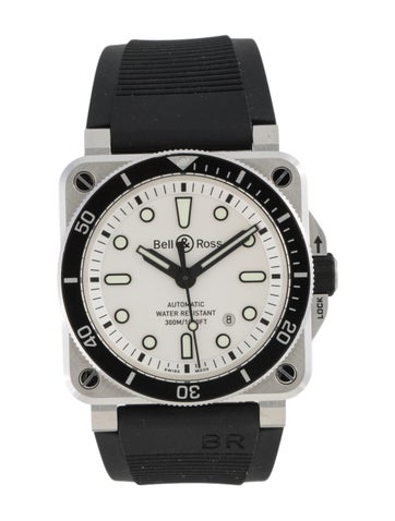Pre-owned Bell & Ross Br-03 Diver White Watch In Multi