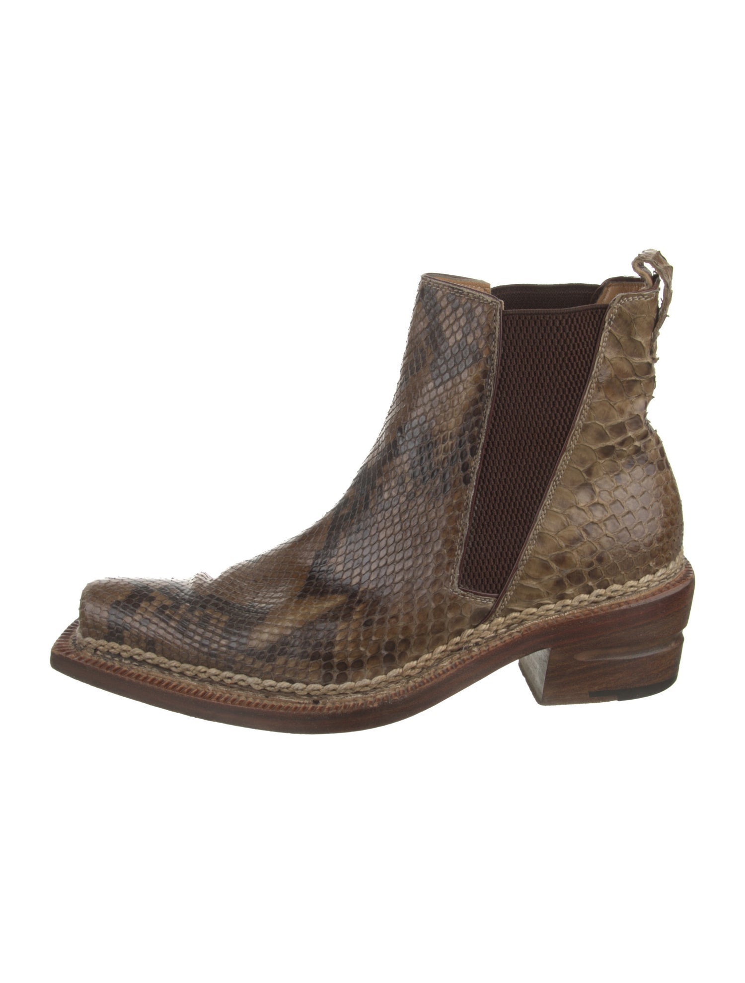 Bettanin & Venturi Snakeskin Chelsea Boots