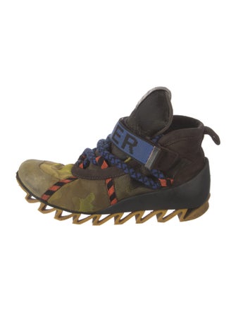 Bernhard Willhelm Canvas Printed Hiking Boots