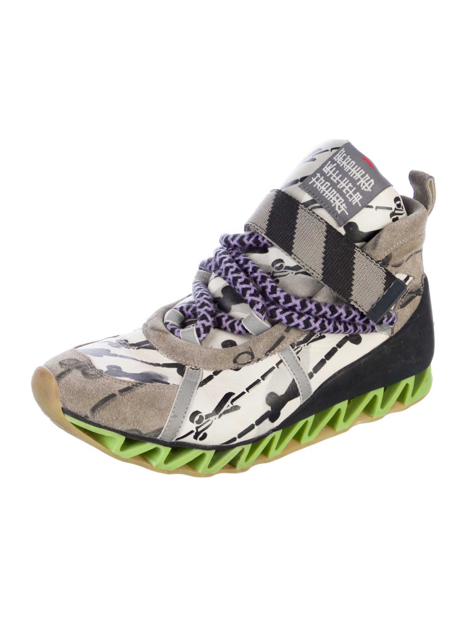 Bernhard Willhelm Suede Printed Chunky Sneakers
