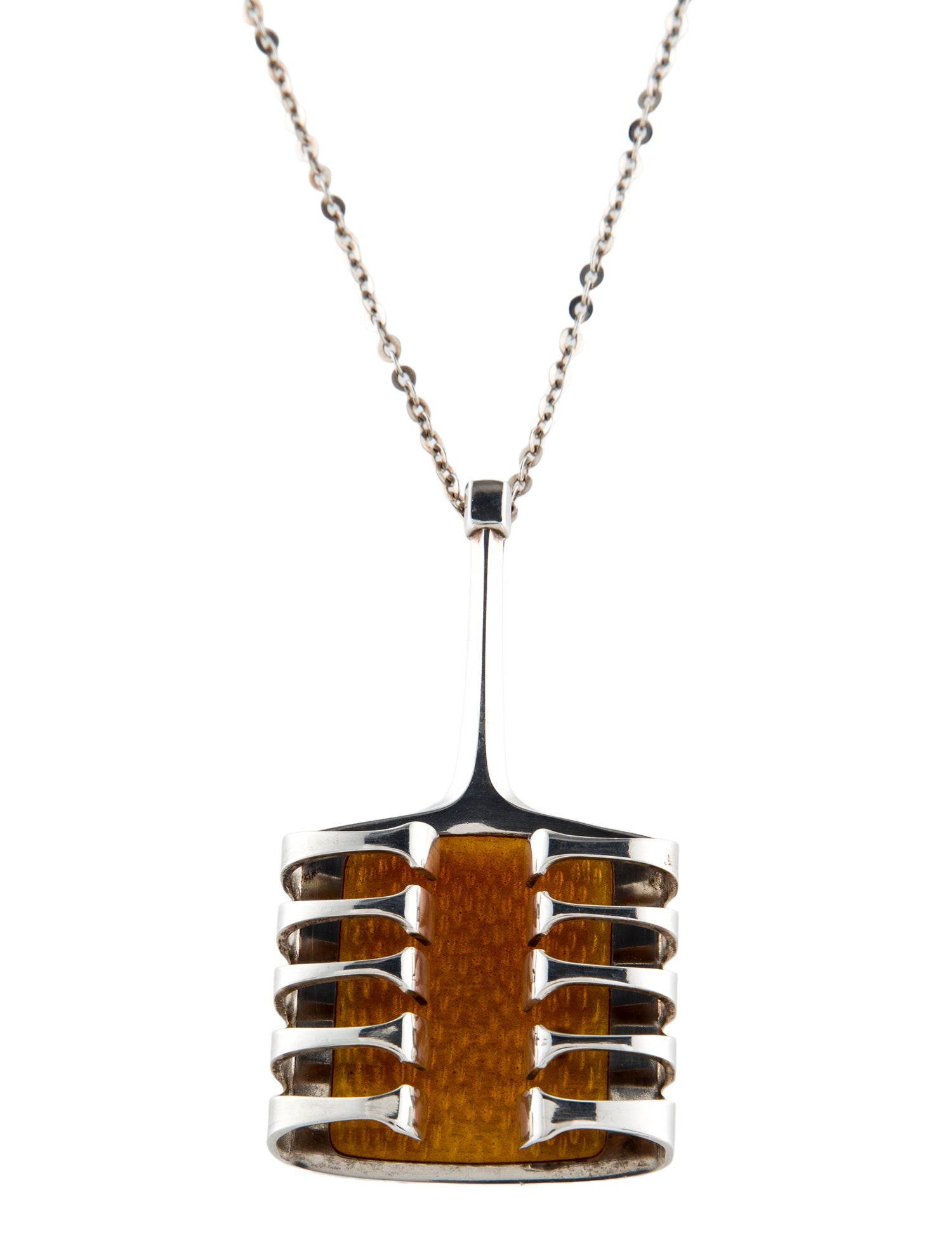 David Andersen Enamel Harp Pendant Necklace