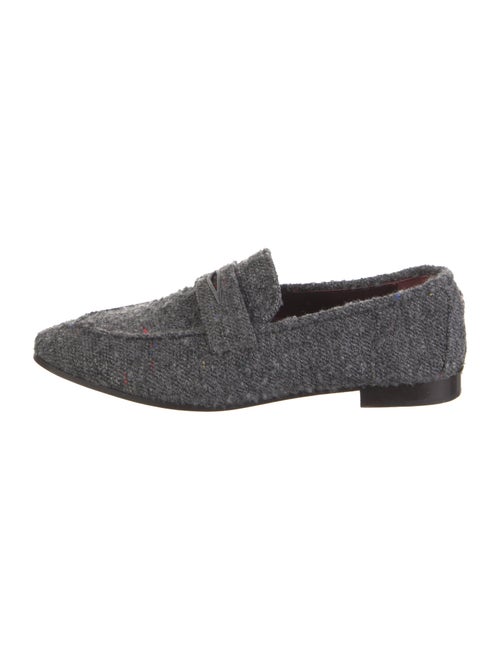 Bougeotte Tweed Embroidered Accent Loafers
