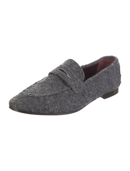 Bougeotte Tweed Embroidered Accent Loafers