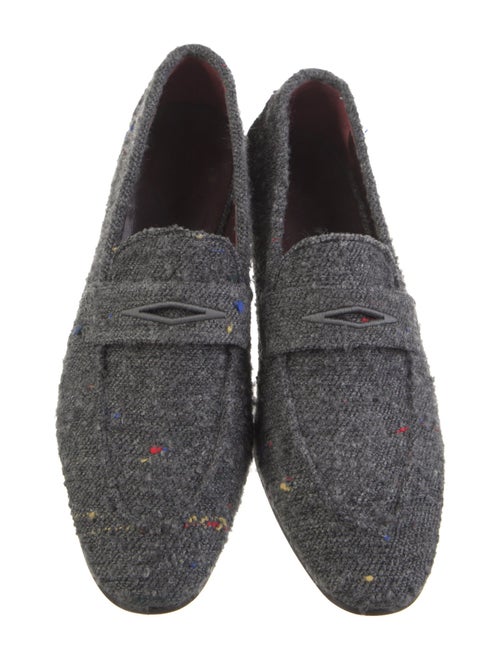 Bougeotte Tweed Embroidered Accent Loafers