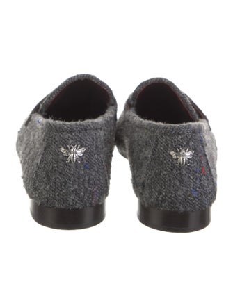 Bougeotte Tweed Embroidered Accent Loafers